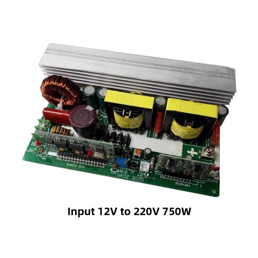 Inversor de onda sinusoidal pura, 600 W, potencia continua, 1000 W, punta CC, 12 V, 24 V, 48 V a CA 220 V, transformador de voltaje con refrigeración inteligente, compacto para camping