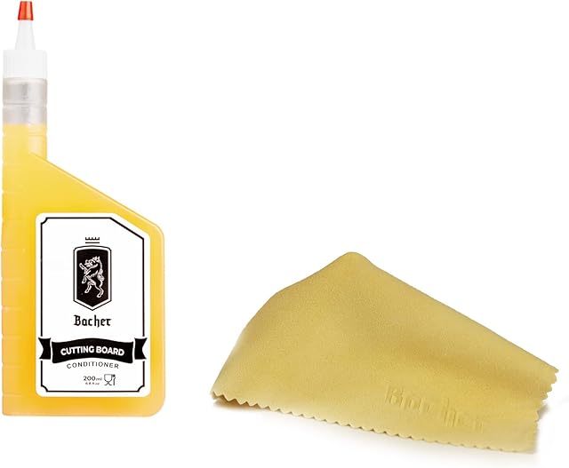 Bacher Cutting Board Conditioner 200ml - Food Grade - Beeswax, Carnauba Wax and Mineral Oil for Wood Chopping Boards, Butcher Block, Kitchen Worktop and Wooden Utensils