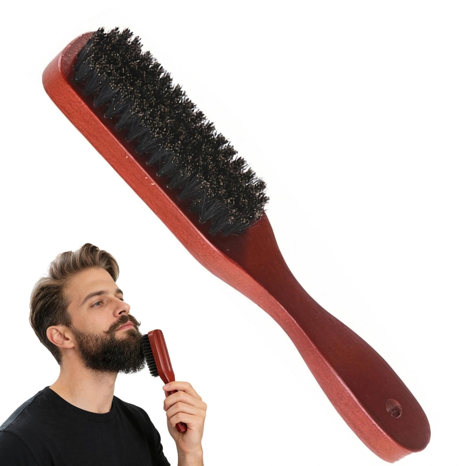 Spazzola Setole Cinghiale Spazzola Barba Uomo Pettine Barba Regali Uomo per Capelli Lisci Spazzolo la Cura di Baffi Spessa Grossolana e Riccia Cura e Styling Quotidiana