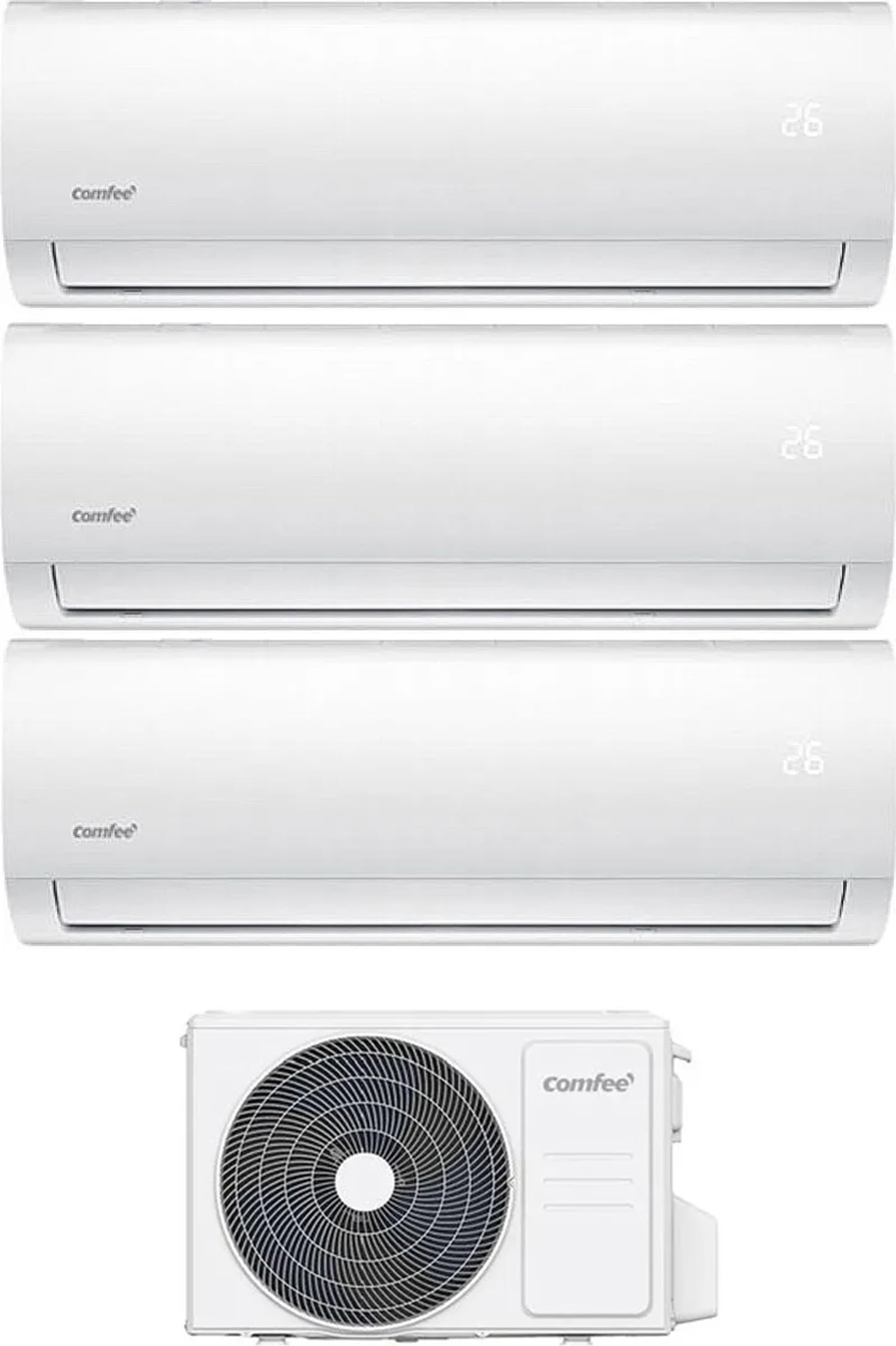 Climatizzatore Trial Split, 9000 + 9000 + 12000 Btu, con Pompa di Calore, Classe energetica A++/A+