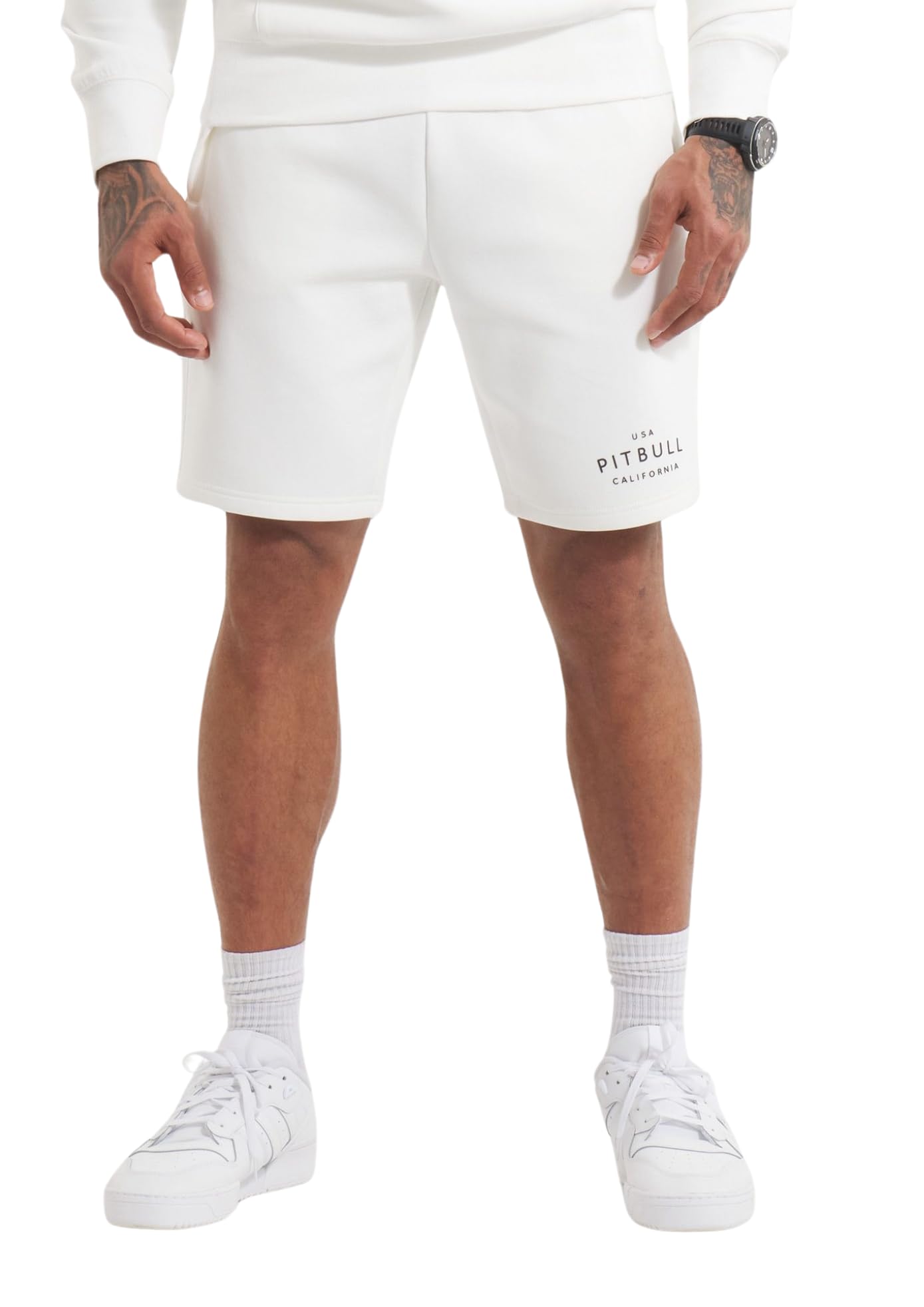 PITBULL - Short Sport Homme Sampson, Short Homme avec Poches Zippées, Shorts D'été en Sweat, Pantalon de Jogging Court Regular Fit, Shorts avec Taille élastique