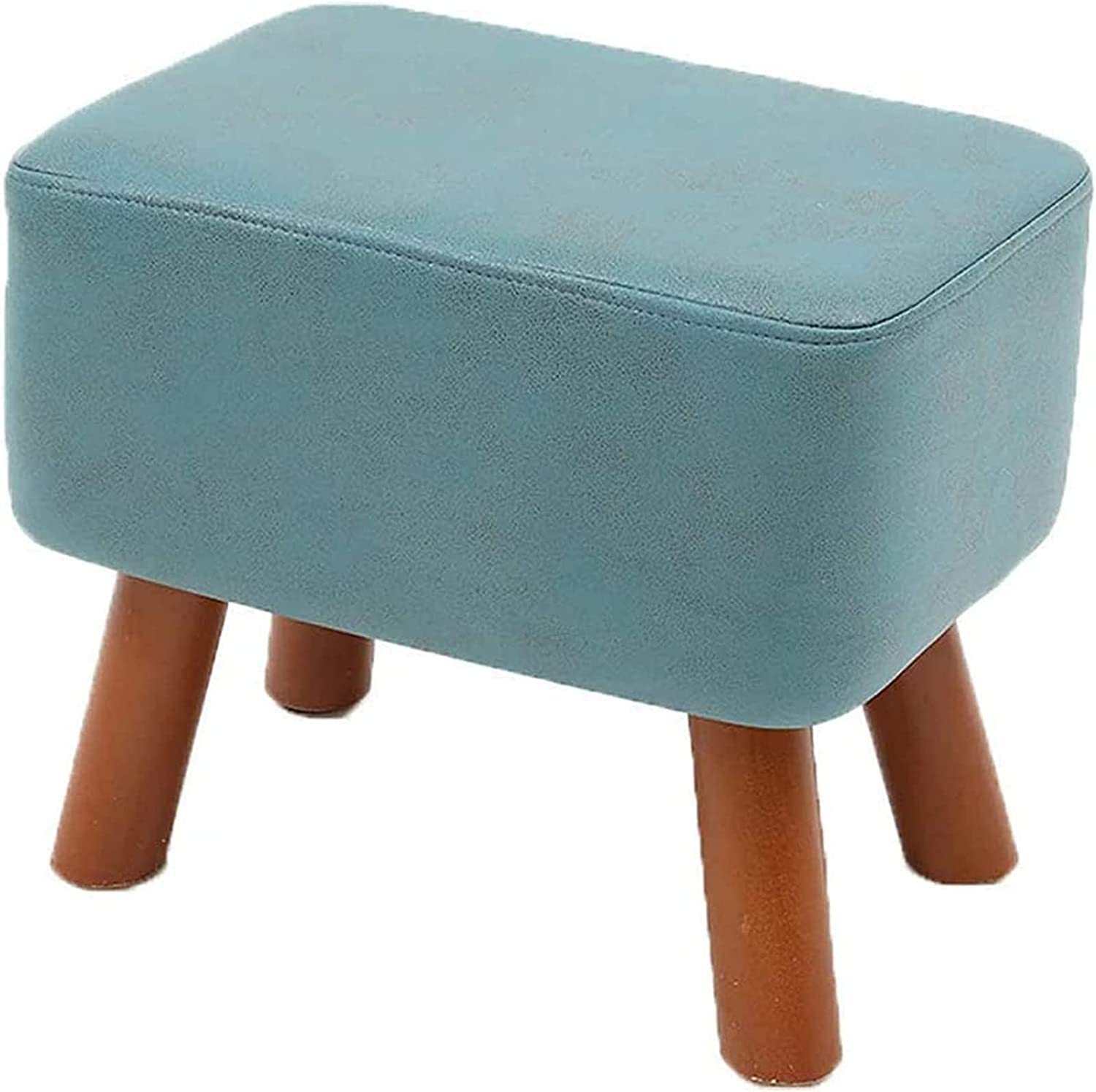Taburete para pies de madera con asiento acolchado cuadrado para el tocador de maquillaje