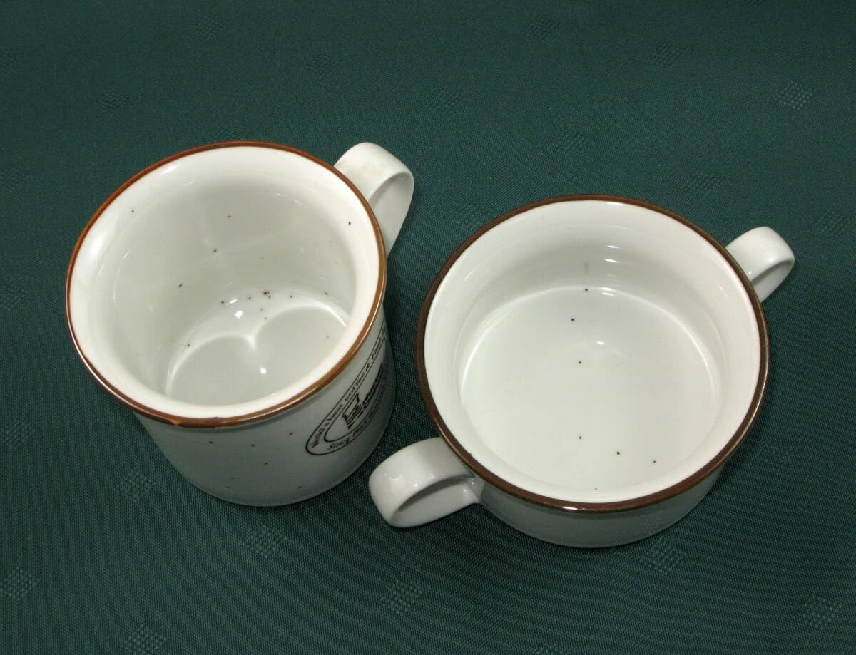 タイトル: ミスタードーナツのスープ＆コーヒーカップ、白色、両手付き　6個　貴重な箱付き Amazon.co.jp: ミスタードーナツ／ミスド／アメリカンカップ