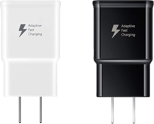 Adaptador de pared de carga rápida para Samsung Galaxy S9  S8  S6  S7 - Note 109  8 EdgePlusActive % 75 cargador más rápido (2 adaptadores blanco y