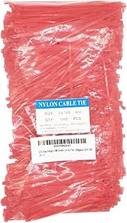 SYD CHEN 4 Inch Red Zip Ties (1000 Pieces), 18lb Strength, Nylon Cable Wire Ties