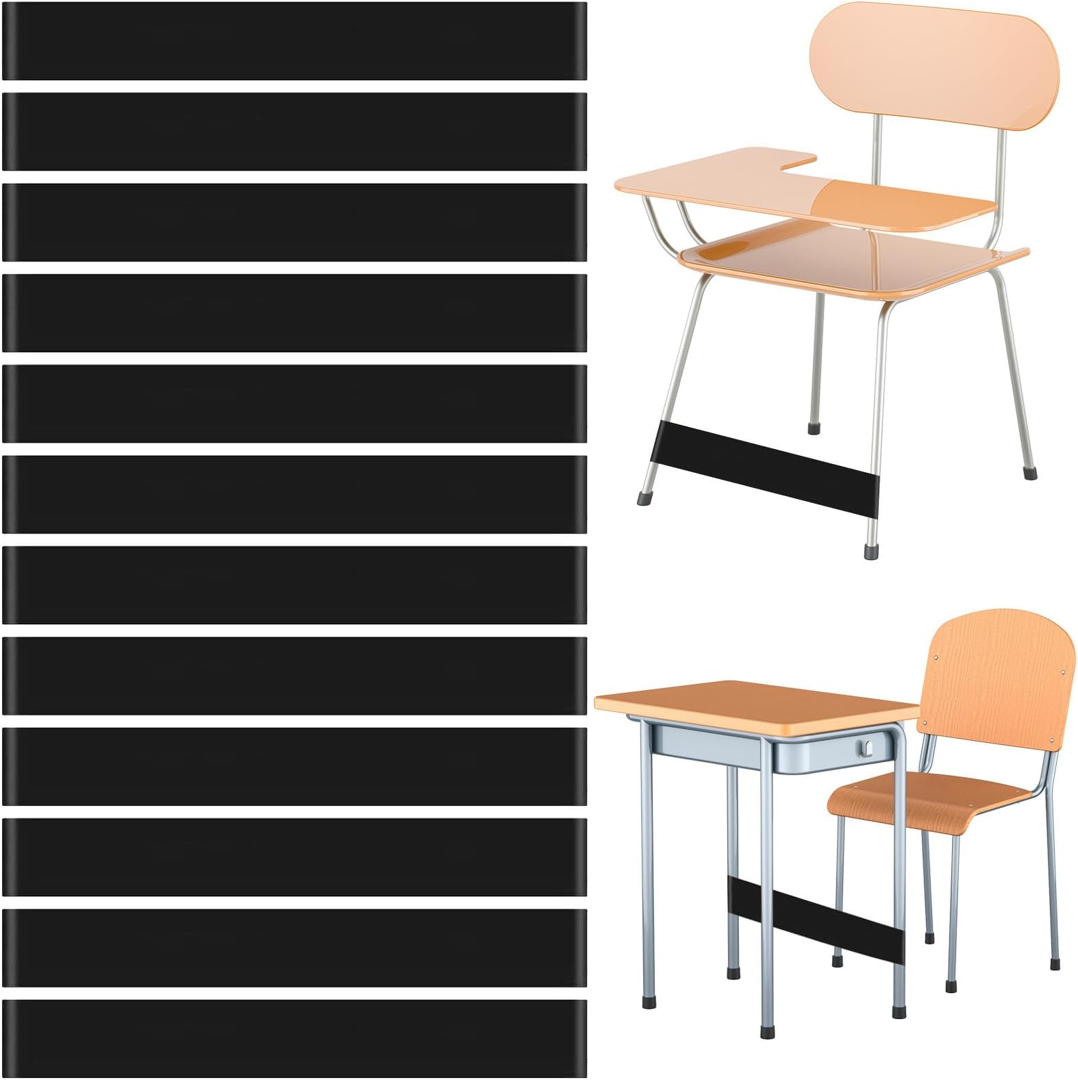 Chair Bands for Kids with Fidgety Feet - ADHD/SPD/Autism Sensory Stretch Bands, Quiet Classroom Therapy Tools, 10-30” Adjustable TPE Elastic Bands (No Tools Needed)