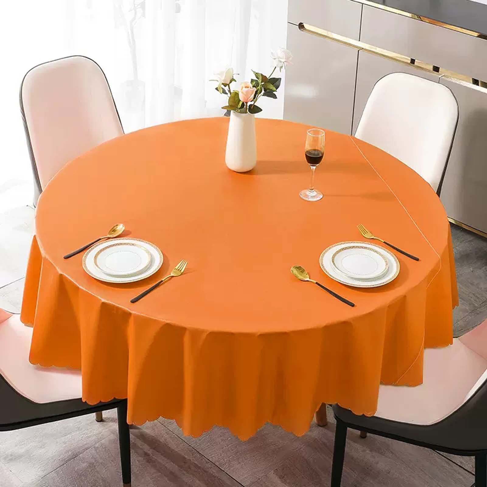 Nappe ronde 200cm en toile cirée PVC imperméable et anti-tache