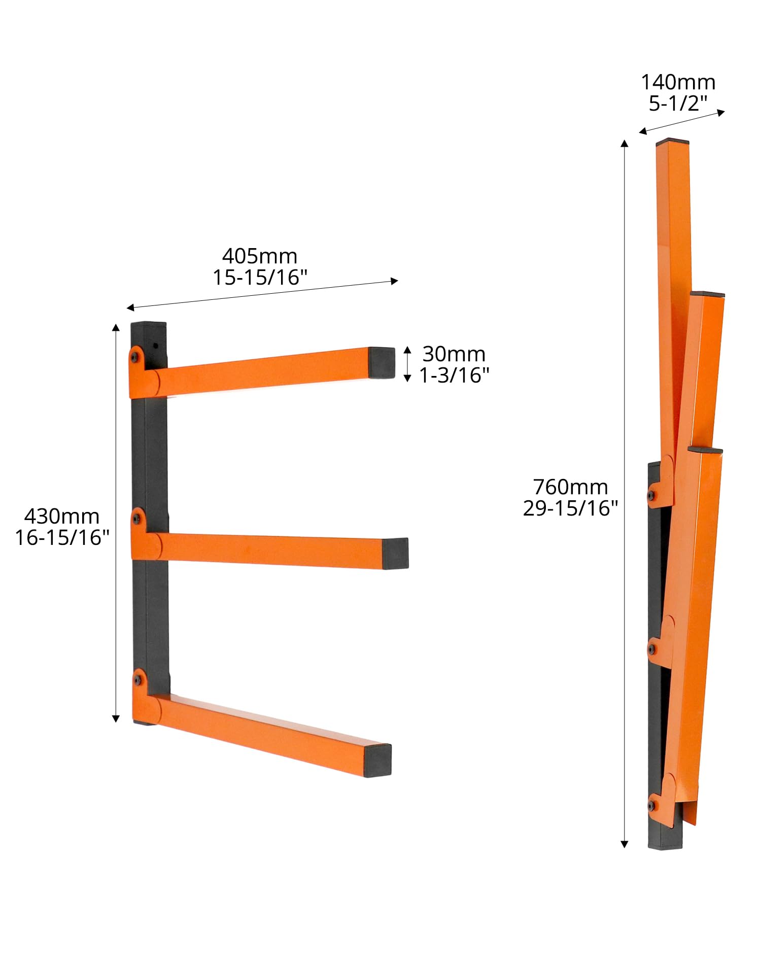 QWORK® 2 Pezzi Ganci per garage, ganci da parete garage, caricabile fino a 100 kg, pieghevole, per scala, biciclette, tavola