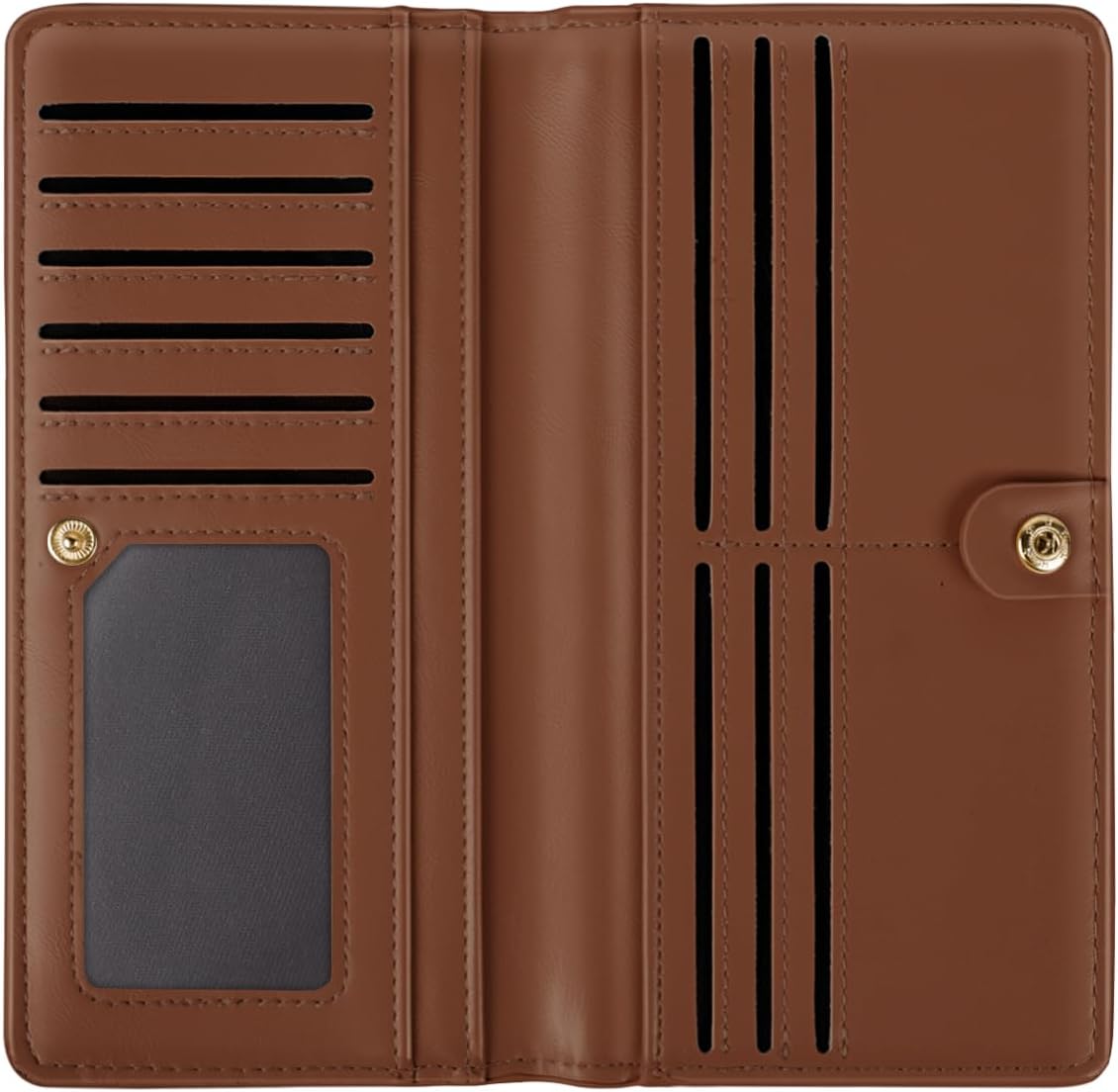 Minimalist Bifold Wallet RFID Blocking Slim Cute Credit Card Holder Compact Leather Wallet Ladies Purse for Handbag, Brown Cow - Image 2