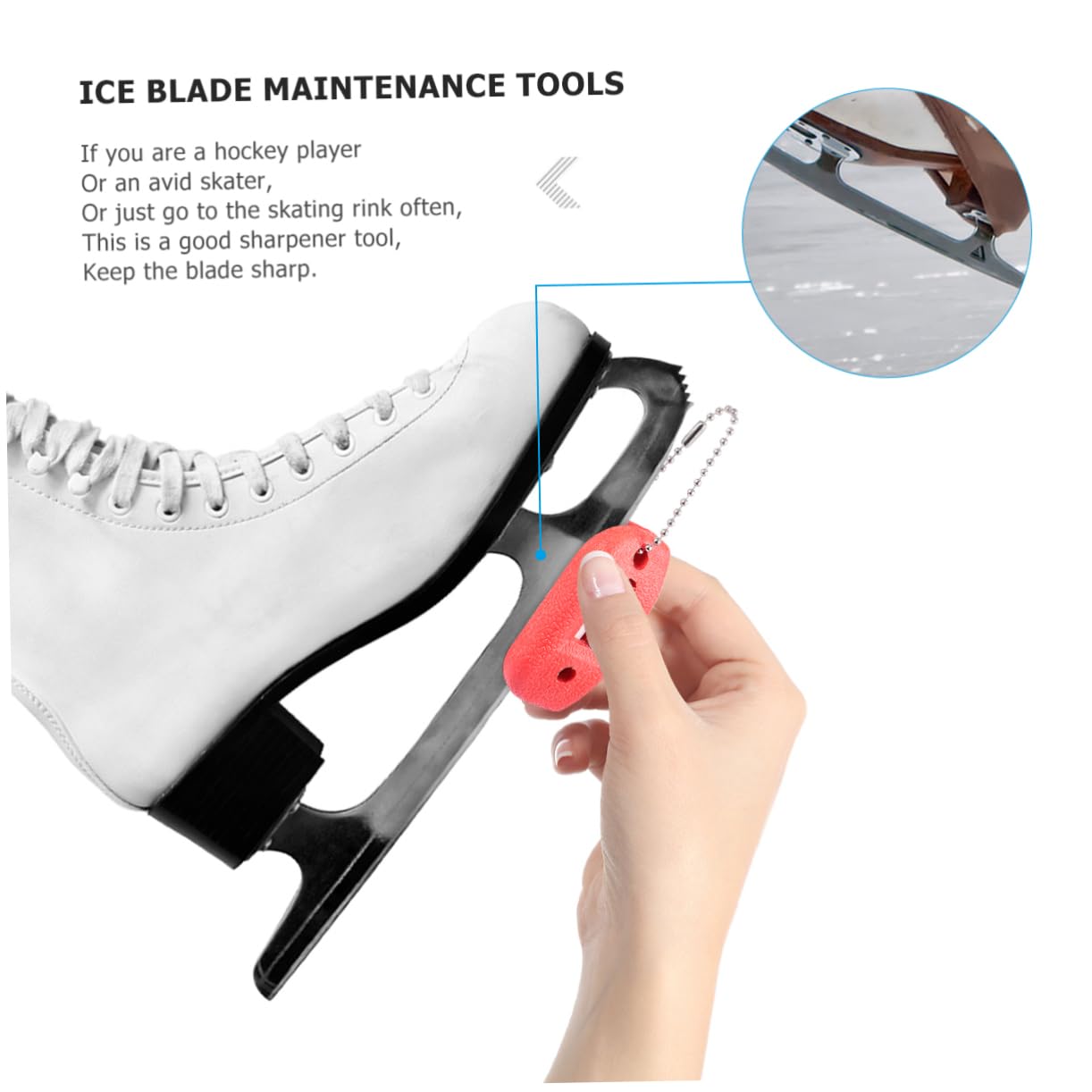 BIUDECO Ice Skate Blade Sharpener Hockey Skate Sharpening Tool Fine Rolling Wheels for Sharpening Portable Design for Random Color