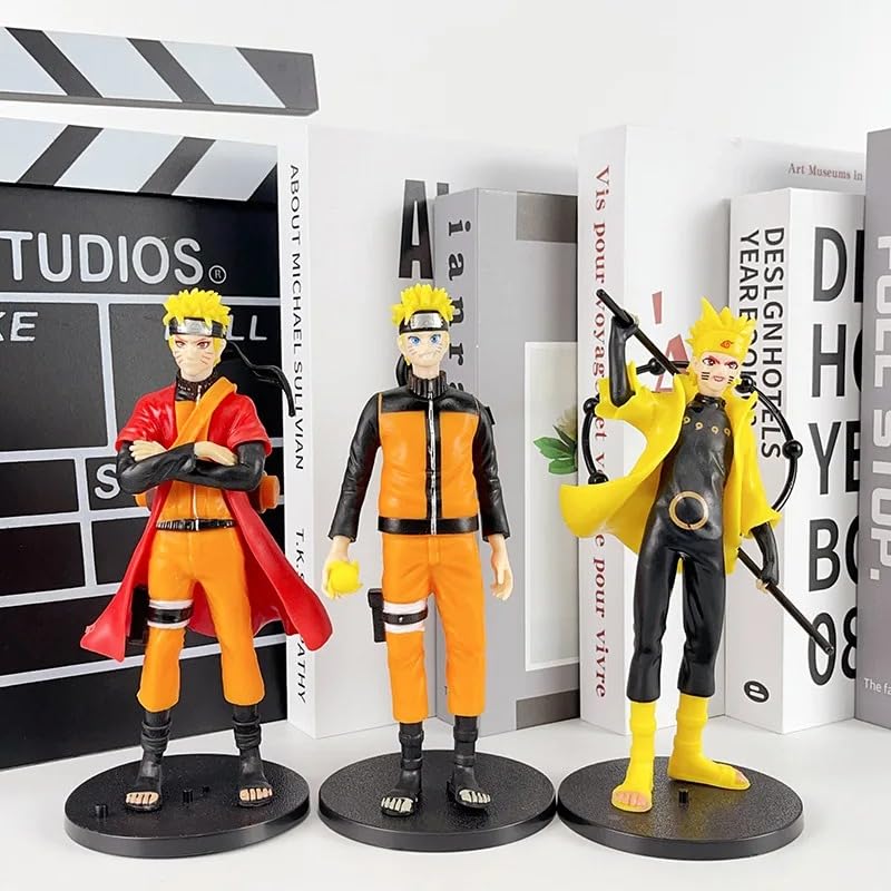 Image of Naruto Action Figure Set of 6 Anime Action Figures Toys, 16 cm Detailed PVC Shippuden Characters for Kids & Collectors, Desk Home Car Display Gift (Naruto Set of 6)