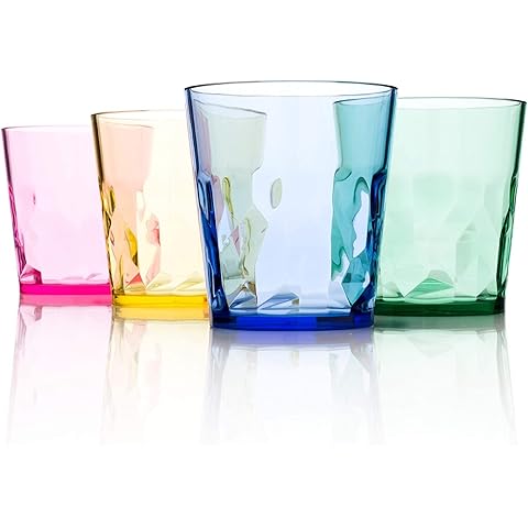 SCANDINOVIA - 8 oz Unbreakable Premium Juice Glasses Kid Cups- Set of 4 - Super Grade Acrylic Plastic Tumbler Cups - Perfect for Gifts - BPA Free - Dishwasher Safe - Stackable - Reusable