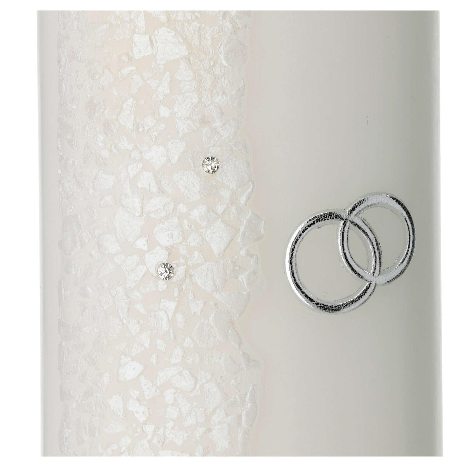 Holyart Velas, cirios, velones: Vela ovalada boda purpurina nata 230x90 mm