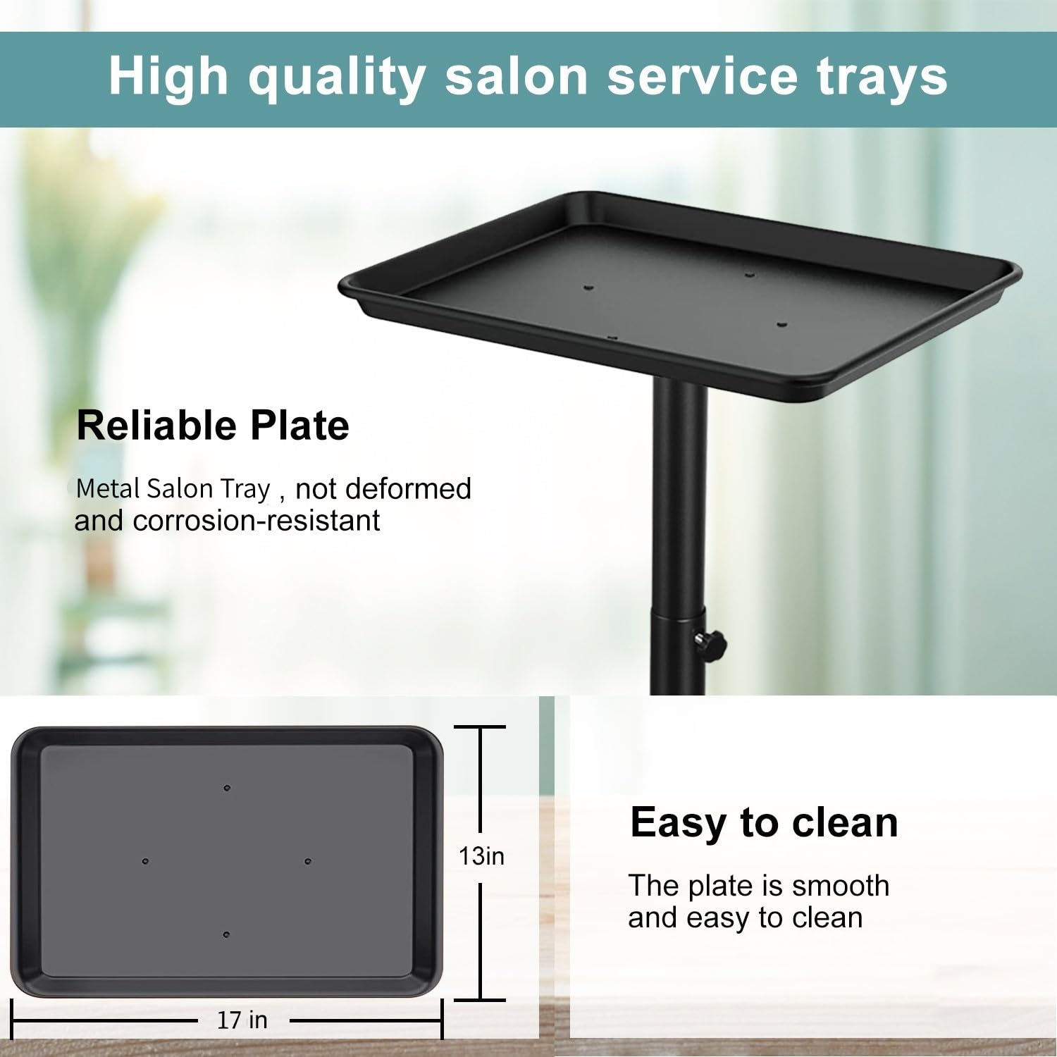 Adjustable Salon Tray Cart with Wheels