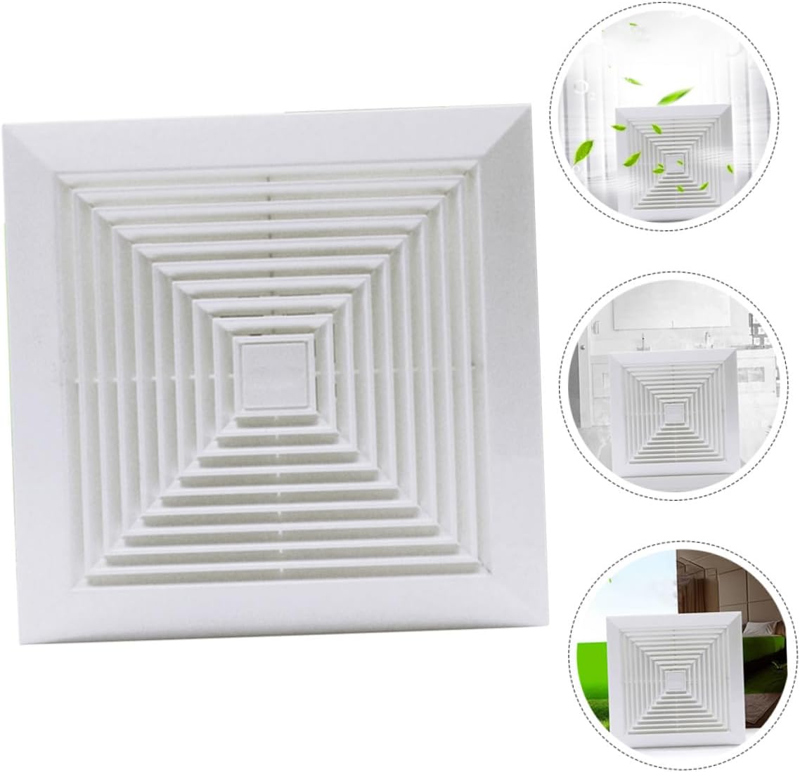 TEHAUX Powerful 8-inch Silent Bathroom Exhaust Fan 40w, Household Kitchen Ventilation Fan for Ceiling Wall Mount, Quiet Bathroom Ventilation with 20x20 Inch Cutout and 24x24 Inch Outer