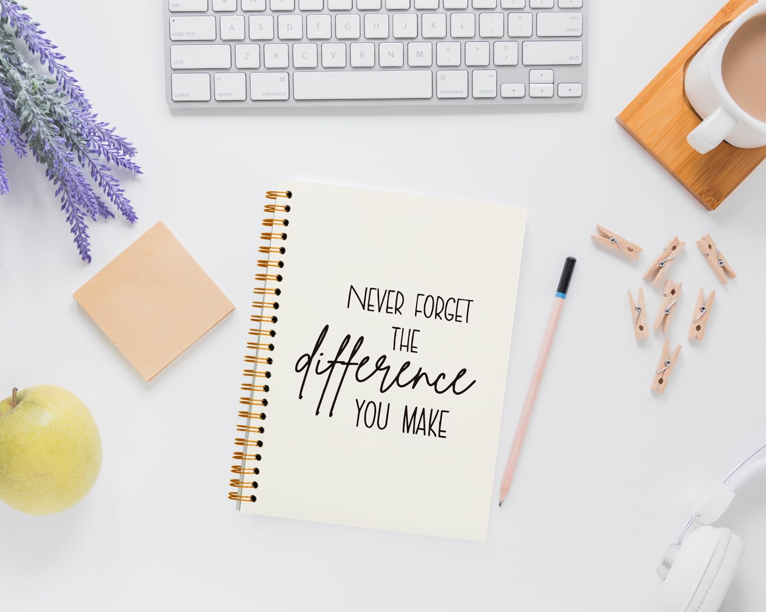 QUICQOD Inspiratioanl Taccuino per lavoro, ufficio, scuola, studenti, insegnanti, colleghi, con copertina rigida positiva, 14 x 20 cm