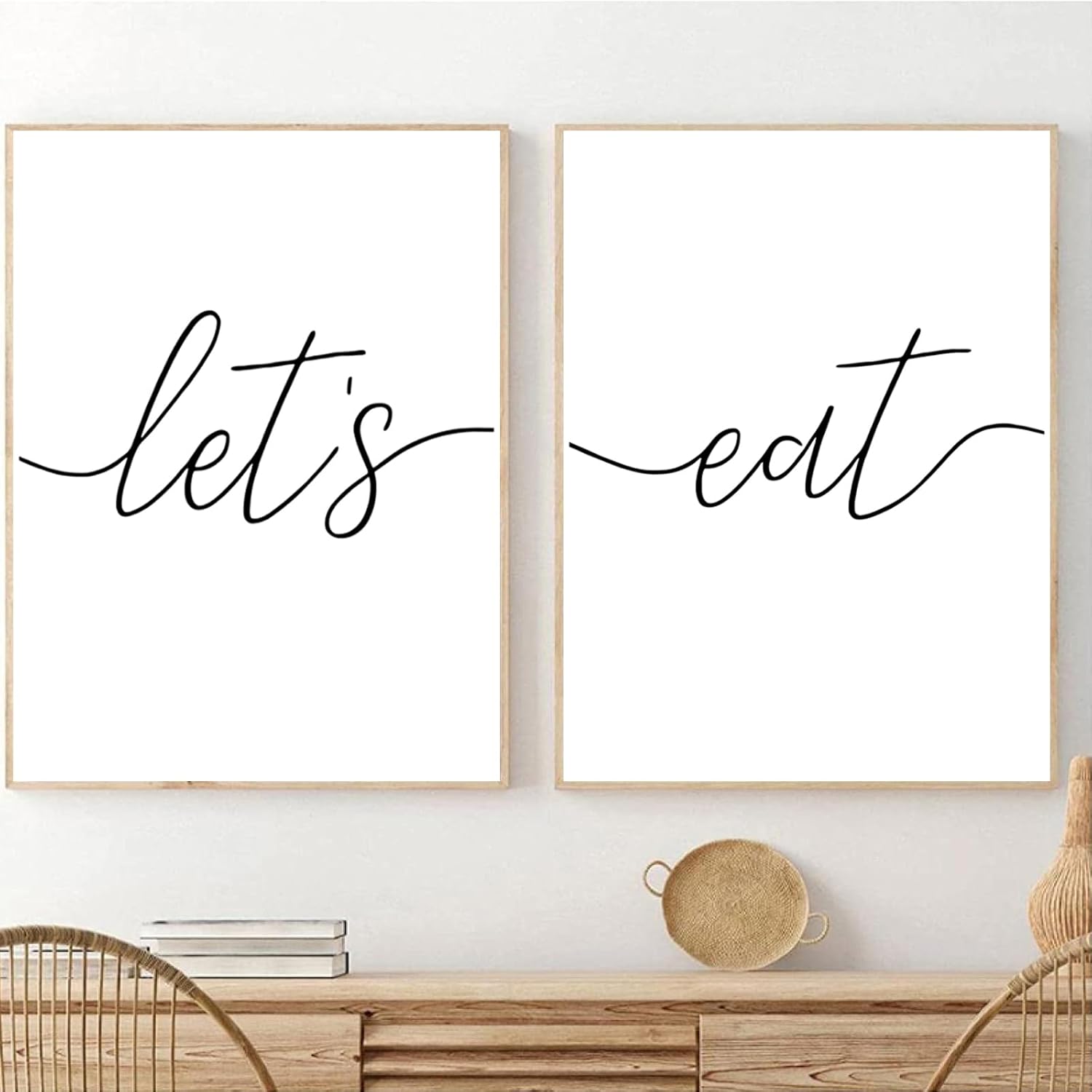 Let'S Eat Sign Canvcas Wall Art Kitchen Paintings for Wall Decor Let'S Eat Sign Posters Kitchen Canvas Art Let'S Eat Canvas Poster Wall Art Decor Print Picture Paintings for Room Decor Unframed