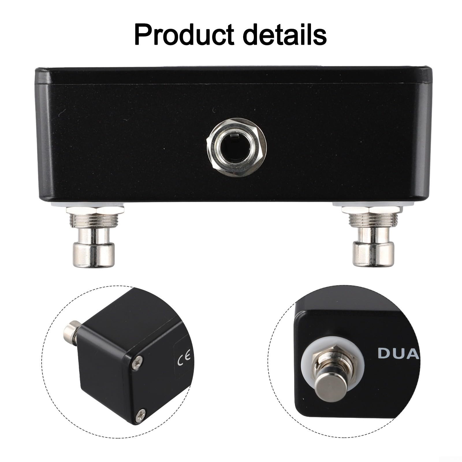 Dual Switch - Pedale per chitarra True Bypass, alloggiamento in metallo | Circuito True Bypass, doppio interruttore momentaneo, alloggiamento interamente in metallo, colore nero, design compatto