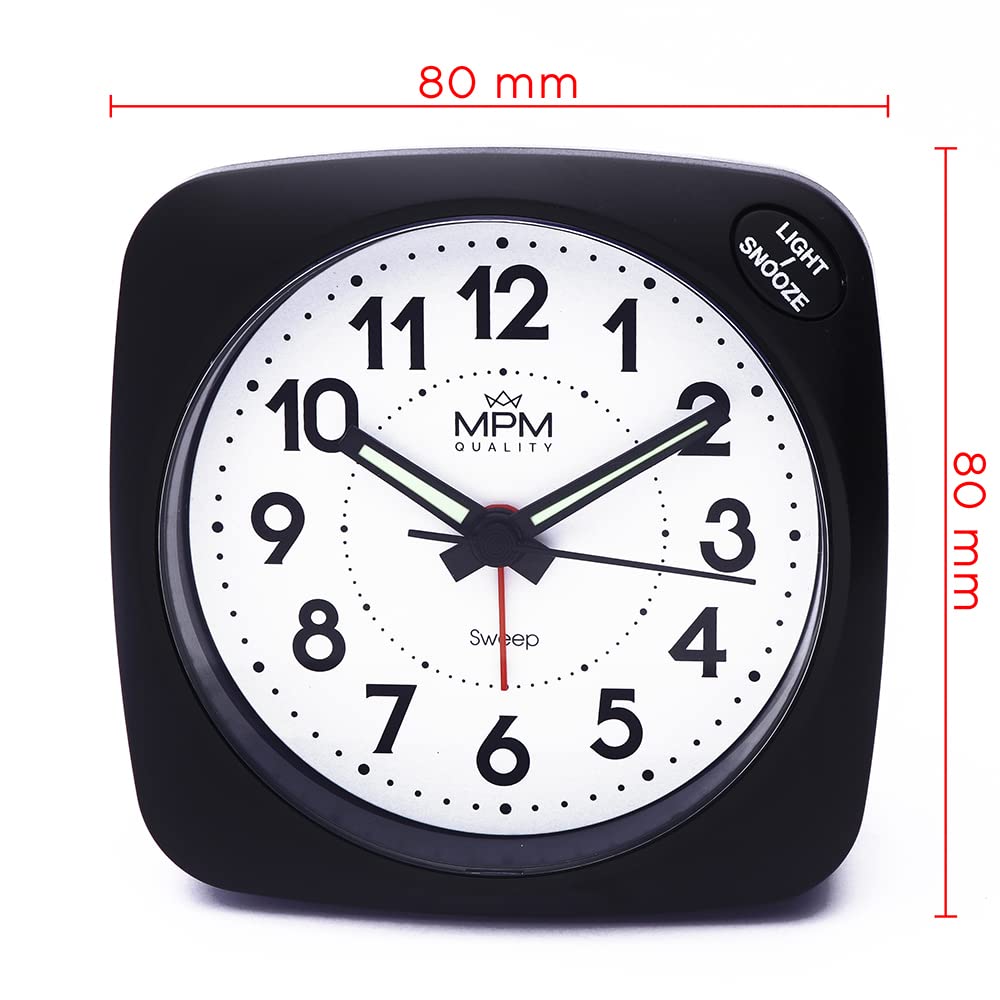 Sveglia Retrò Senza Ticchettio – Analogica Con LED, Snooze E Numeri Arabi – Per Dormitori Profondi, Vintage Per Comodino