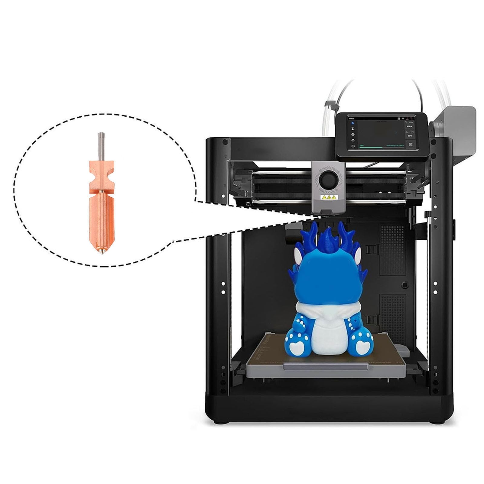 SEAFRONT 4PCS Gehärtete Stahl Düse 0, 25mm 0, 4mm 0, 6mm 0, 8mm Hotend Kit für AD5X 3D Drucker Voll Metall Extruder Schnell Abnehmbare Düse
