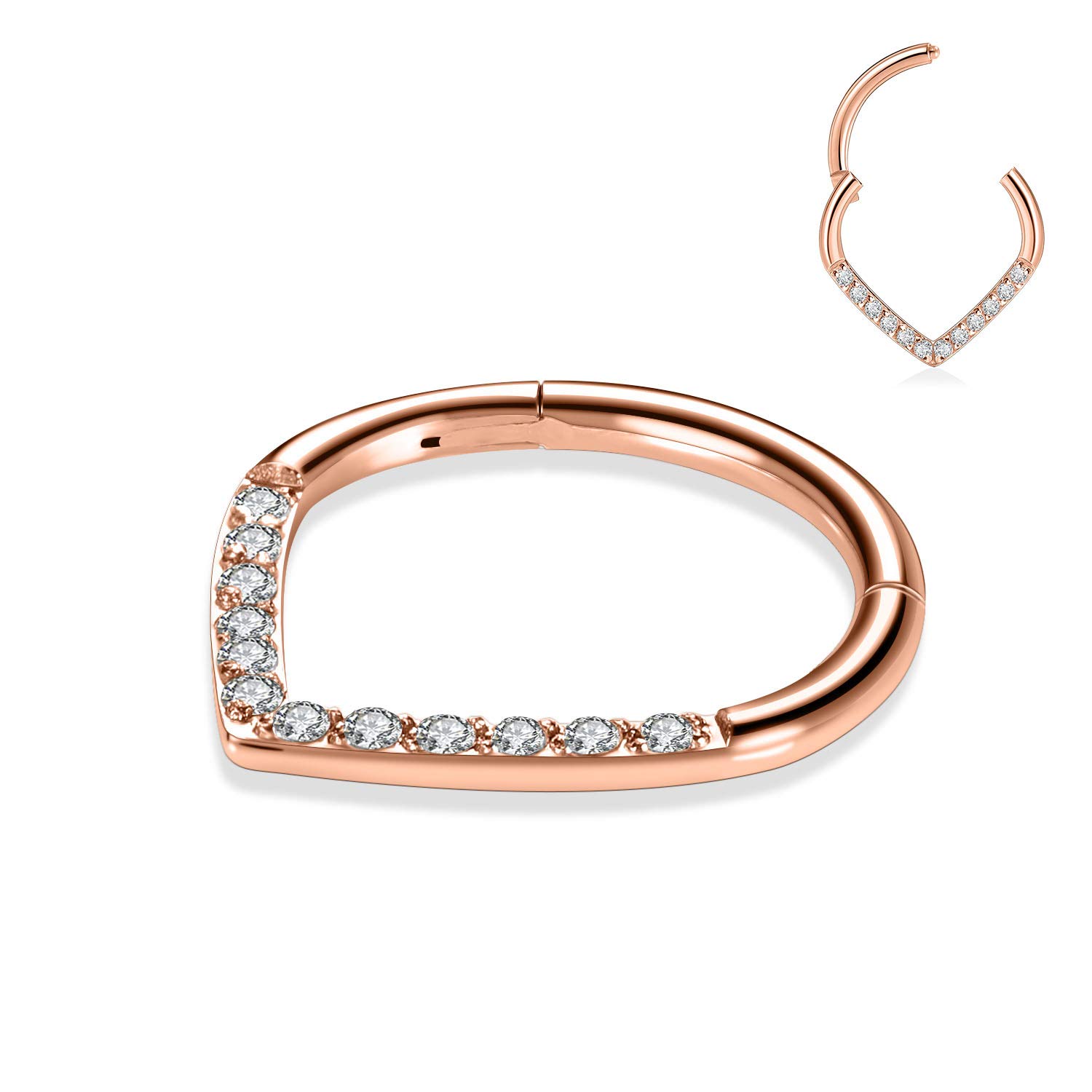 hengkaixuan Teardrop Daith Earrings Septum Jewellery Nose Hoop Ring Surgical Steel Daith Rook Tragus Piercing Jewellery Septum Clicker Ring Small Hoop Earring — view 3