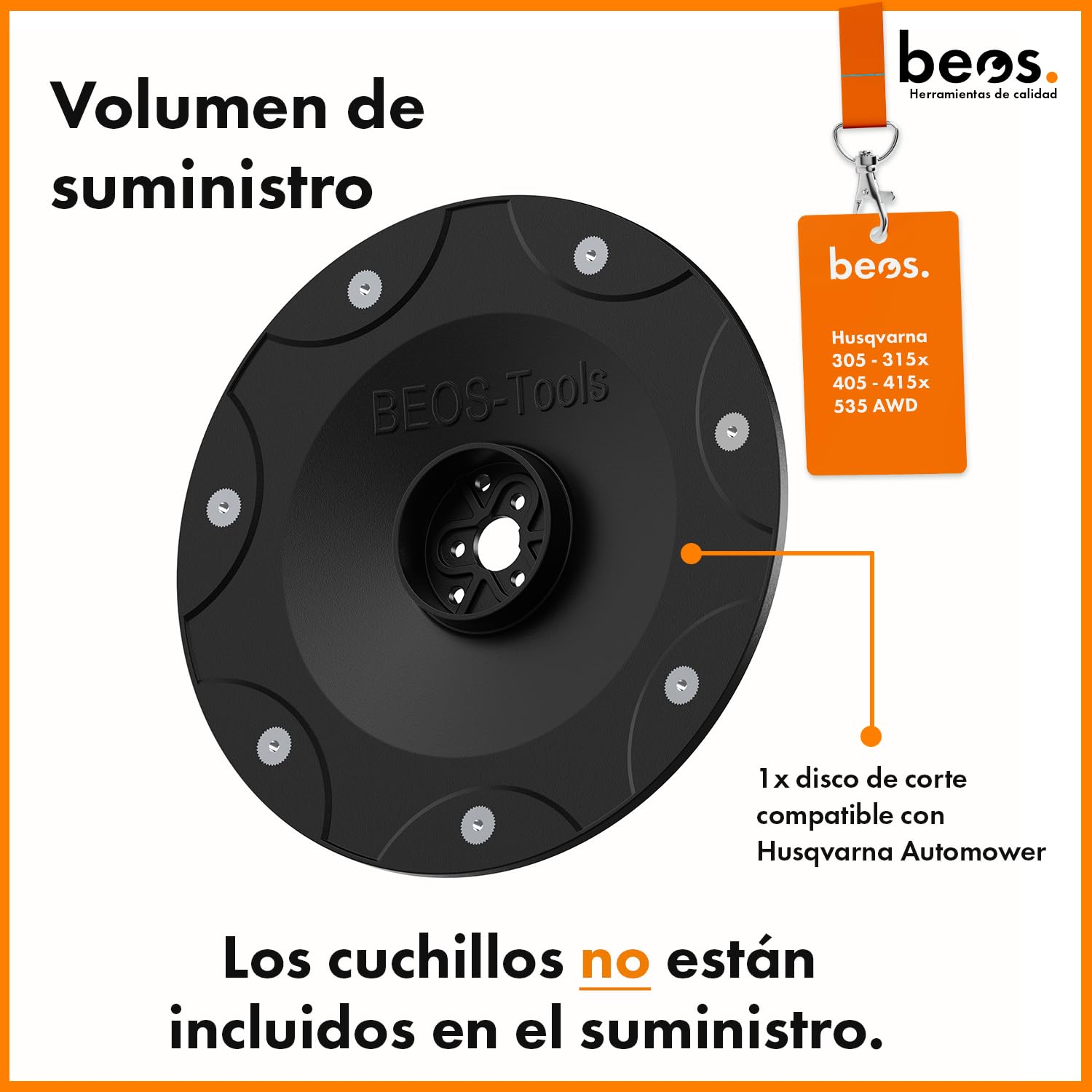 Premium robot cortacésped tuning - Plato giratorio compatible con Husqvarna Automower 305 | 310 | 315x | 405 | 410 | 415x | 535 AWD - Disco de cuchillas reforzado con fibra de vidrio para 7X cuchillas