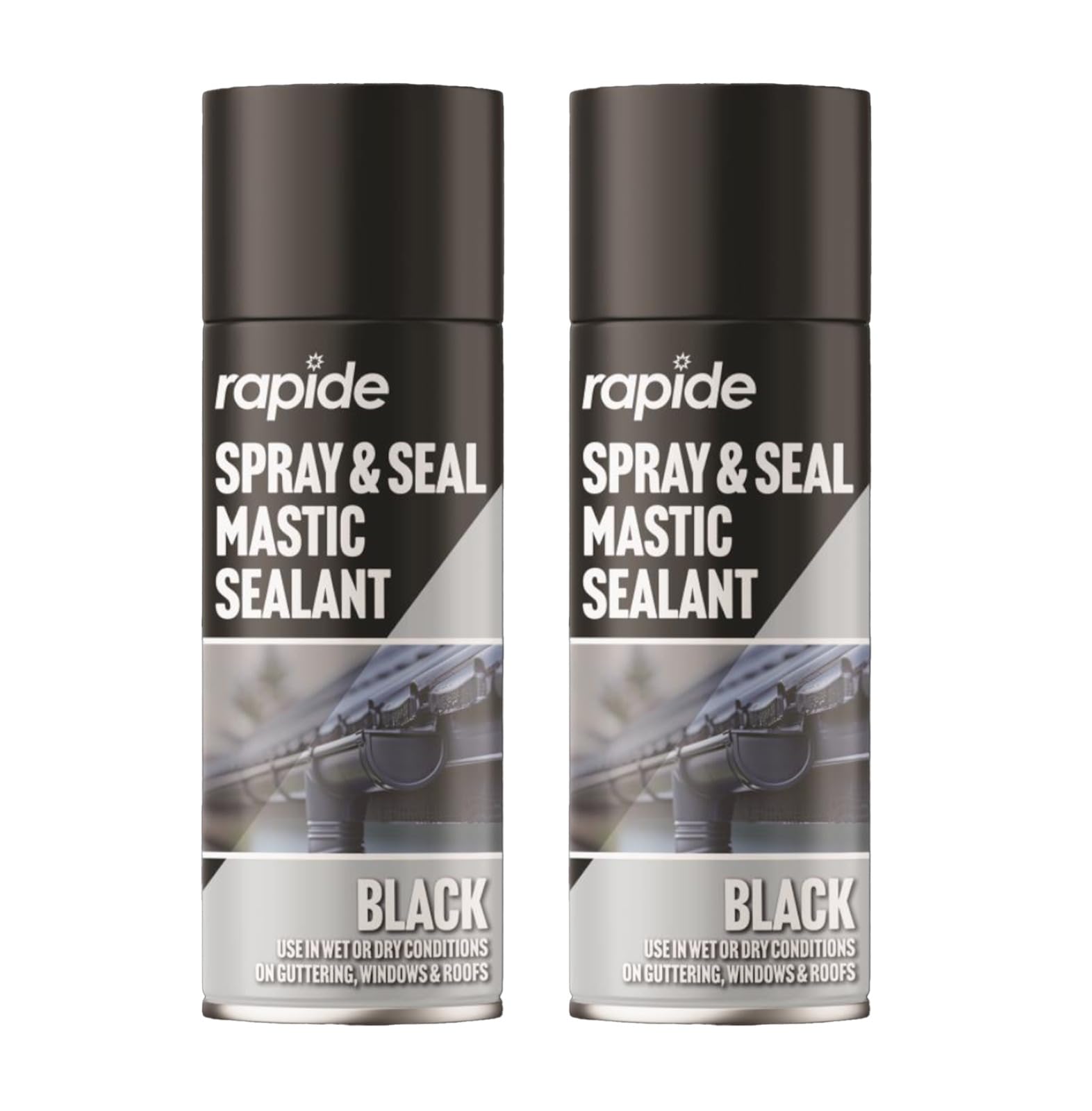 PNJB, Black Spray, Seal Mastic Black Spray, Repair Cracks Roofs Window, Paint Sealant Roof Window Pipes Guttering, Superior Long Lasting Seals, Seal Fix Waterproof Mastic Sealant 400 ml (2 PCS)