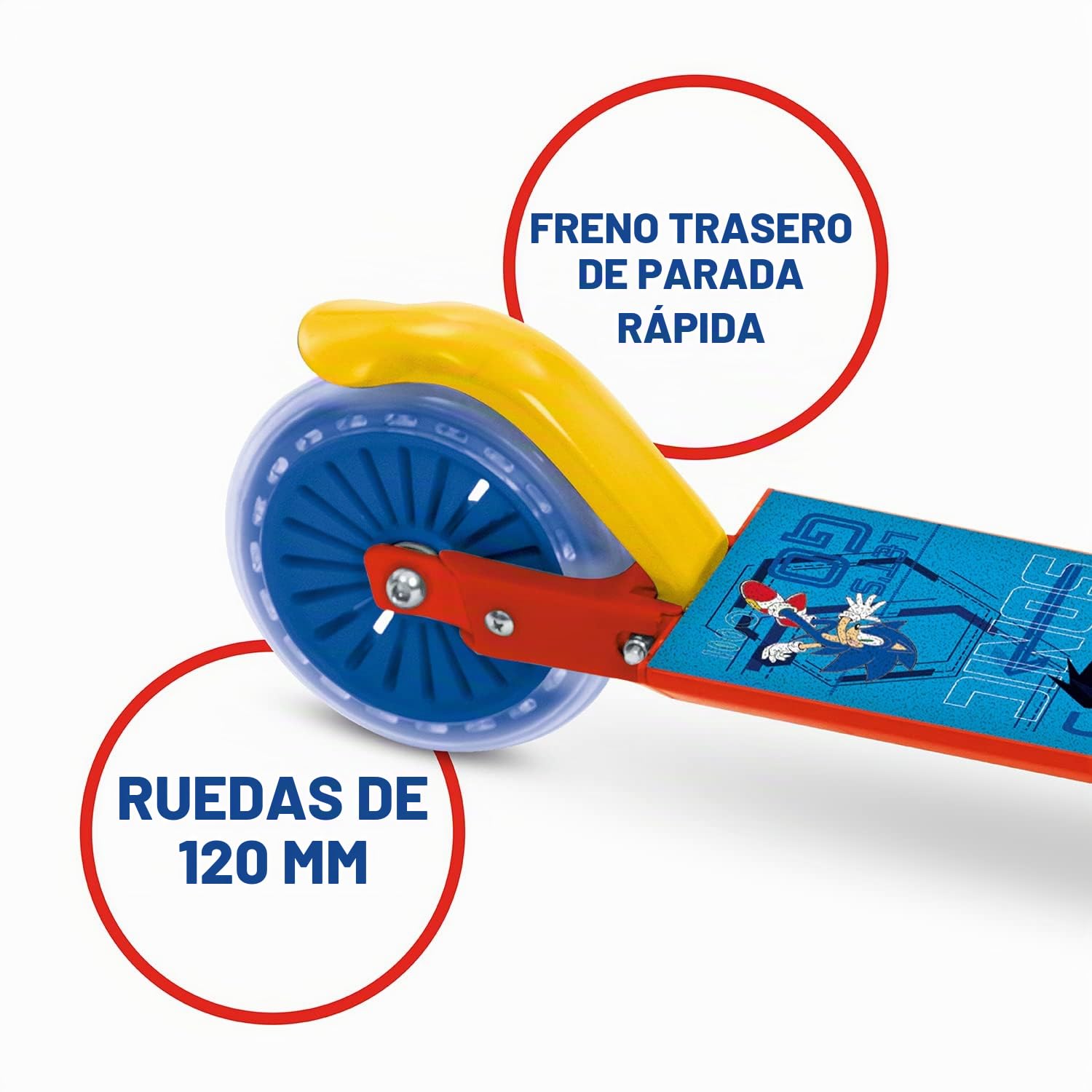 Mondo Toys - Alu Scooter SONIC - Patinete infantil de aluminio de 2 ruedas - Manillar regulable - 28708