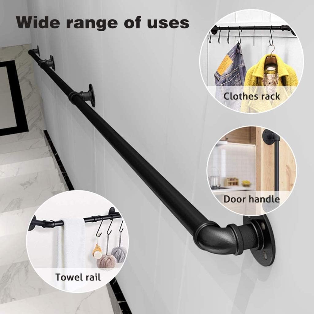 PP-STA300-MAXF 手すりスクエアタイプ 棒 L=3000(50×30) TOSTEM(LIXIL) 階段・廊下用 - 【通販モノタロウ】 階段用手すり、工業用パイプマットブラック手すり、壁ブラケット付きキット、壁に対して 高齢者の廊下 安全ハンドレールサポートバー (サ