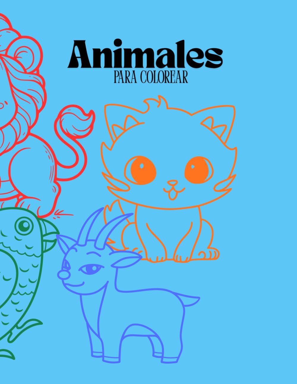 Libro de animalitos para colorear: 20 diferentes dibujos de animalitos