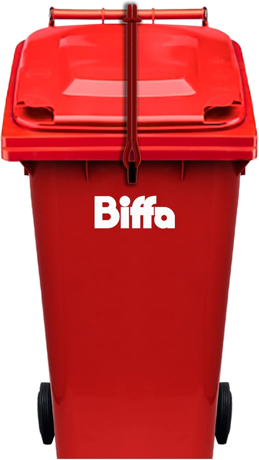 Biffa Wheelie Bin Strap Lock Strap in RED NO DRILLING, NO GLUEING