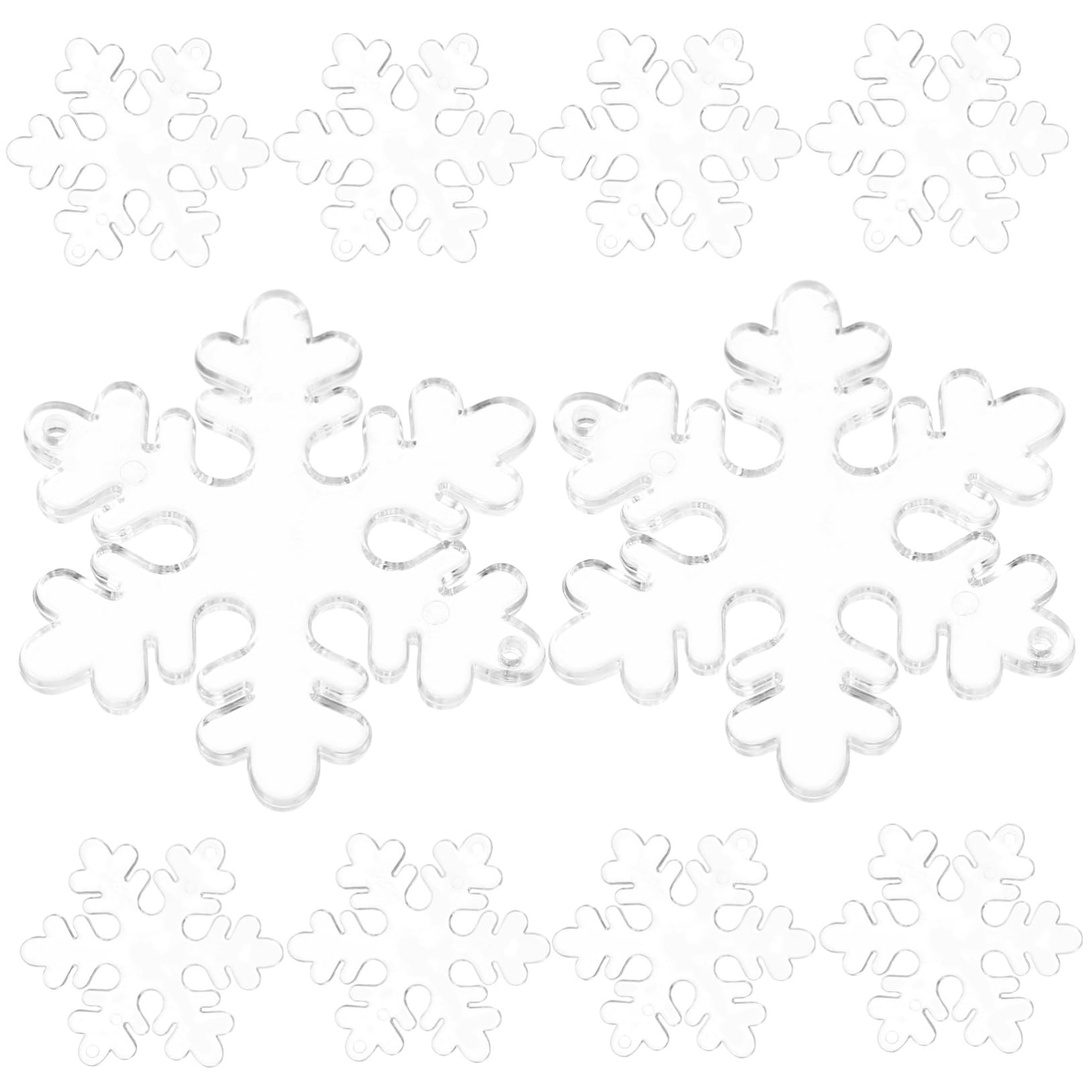 Ciieeo 300 STK transparente Schneeflocke weihnachtsschmuck räumung Weihnachtsbaumschmuck winterdeko Weihnachts Party Weihnachtsbaum hängende Dekoration Baum hängende Ornamente Acryl