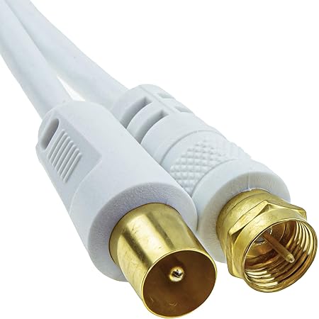 RF Coaxial TV Antenne Cordon Coax Mâle Fiche Vers Fiche Noir Câble Plaqués Or 3 M [3 Mètre/3m