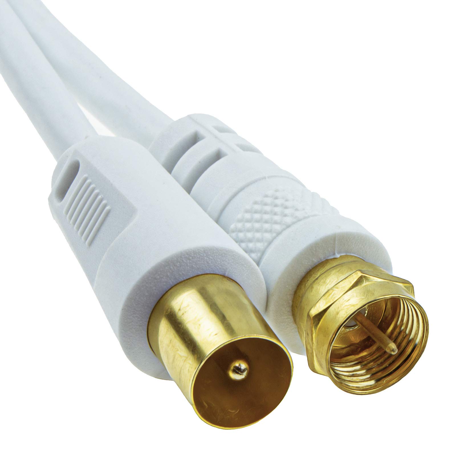 Kit De 4 Connecteurs Antenne TV F Vers TV Coaxial - Adaptateurs Laiton Nickelé 75 Ohm - Pour Câble Satellite, TNT