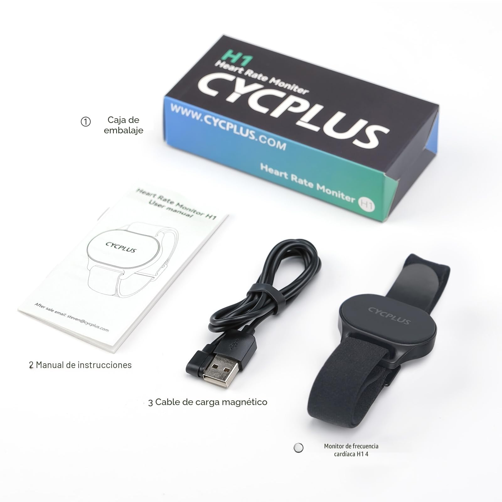 CYCPLUS Brazalete Cardio-frecuencia Monitor HR Bluetooth 5.1 IP67 Impermeable