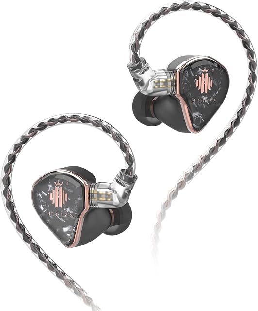 Hidizs MD4 4 Balanced Armature Drivers HiFi in-Ear Monitors IEMs in-Ear Earphones (Black)