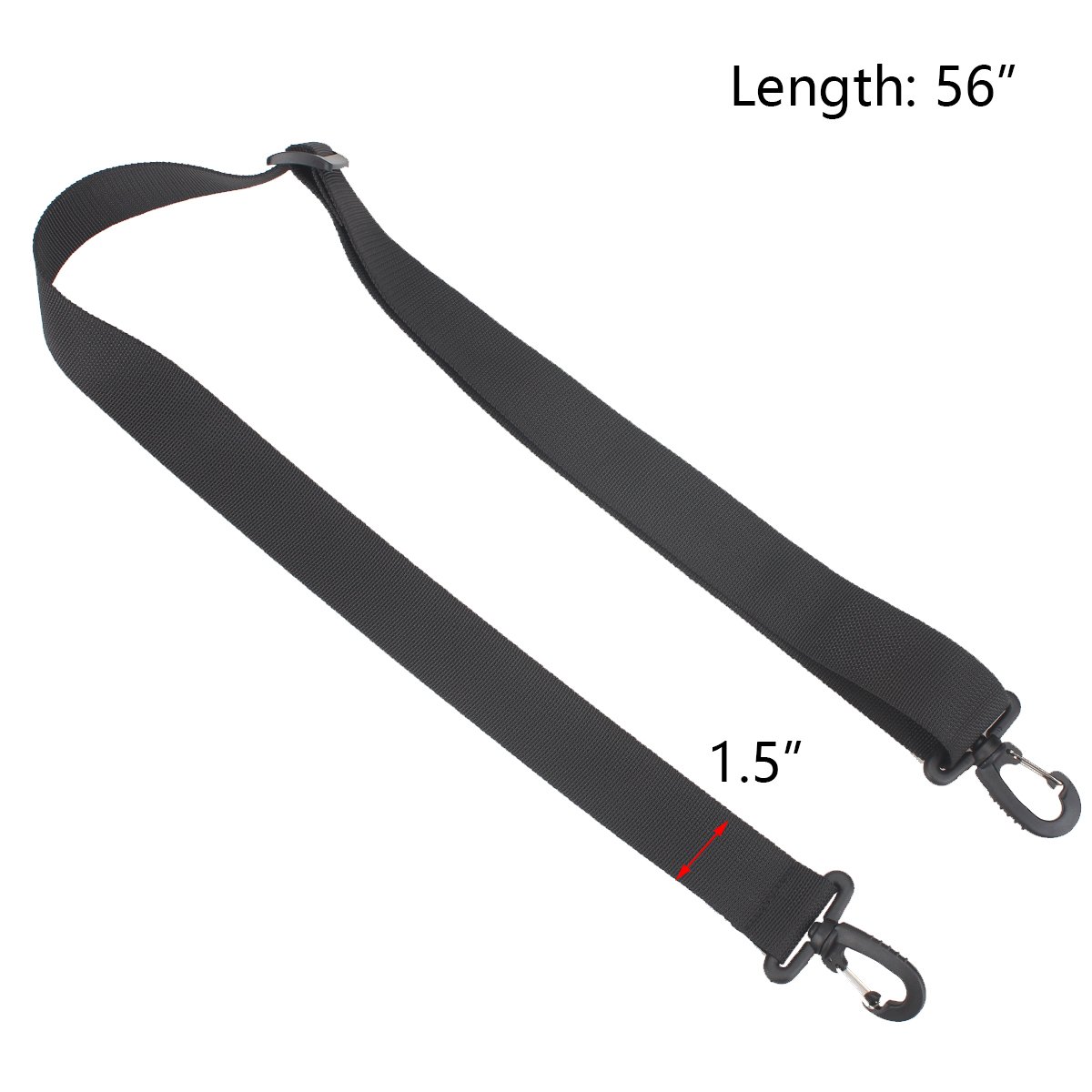 XTACER 1" 1.5" Shoulder Strap Clips Straps Molle Backpack Accessory Strap Luggage Straps Cover Strap Long Lash Strap Sleeping Bag Strap Mattress Strap (Black - 50"x1.5" (2-Pack))