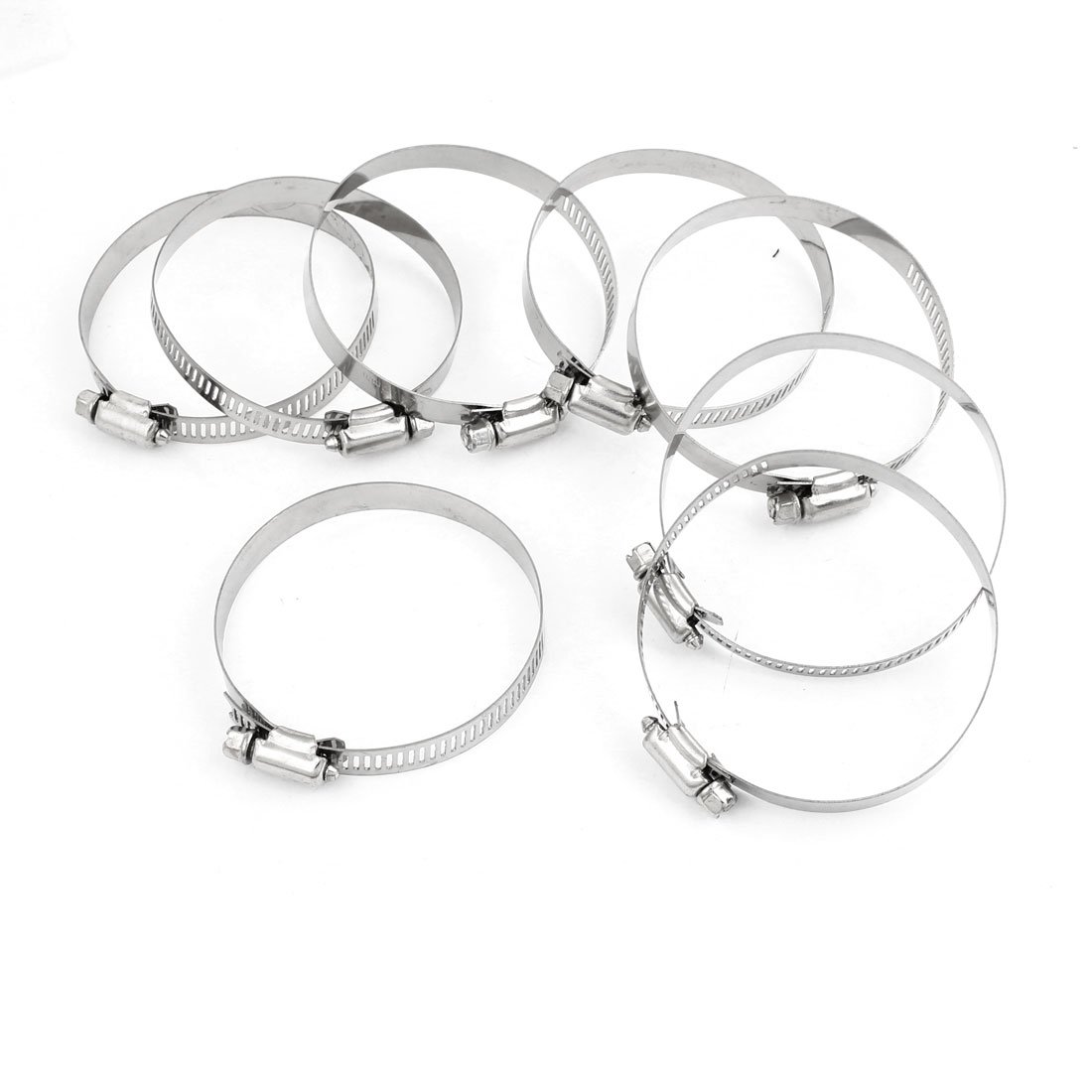 Aexit 8 Pcs Clamps Stainless Steel 52mm to 76mm Hose Pipe Clamps Strap Clamps Clips Fastener