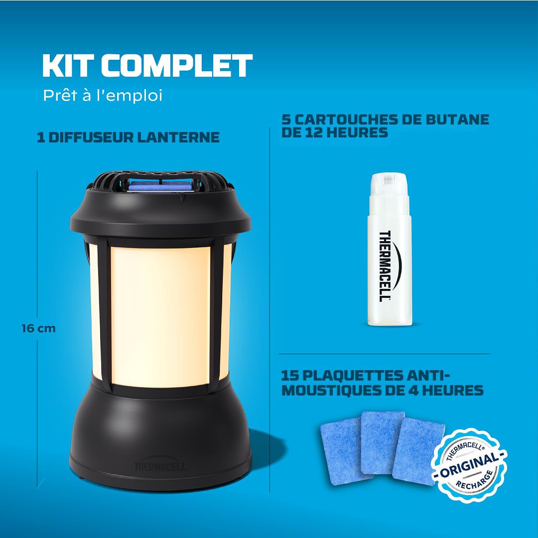 THERMACELL Lampe Anti Moustiques et Moustiques Tigres - 20m² - 60h