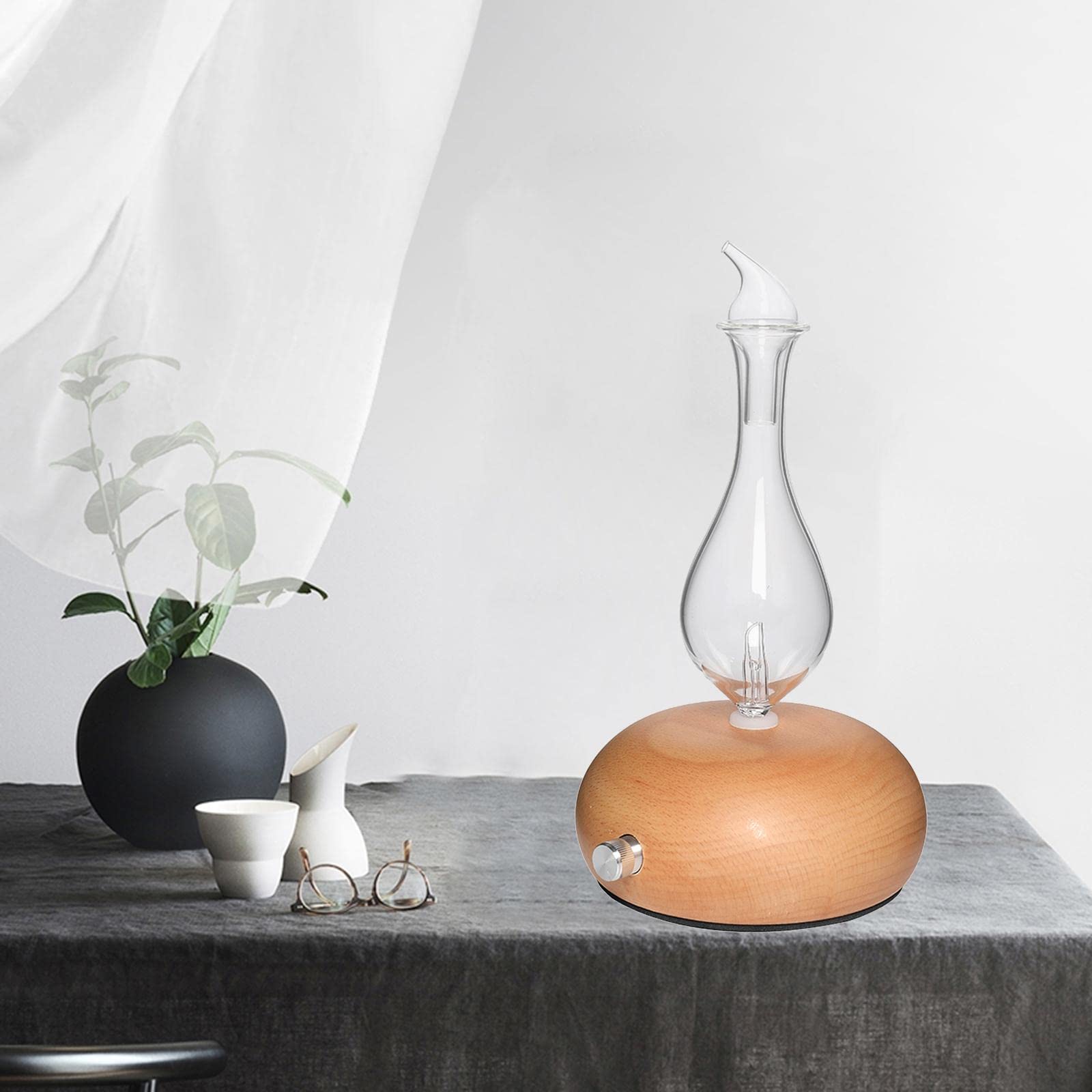 Aromathérapie Diffuseur Nébulisation Diffuseur D'huiles Essentielles, Bois Verre Nébuliseur, Eau, remplit Chambres avec, B