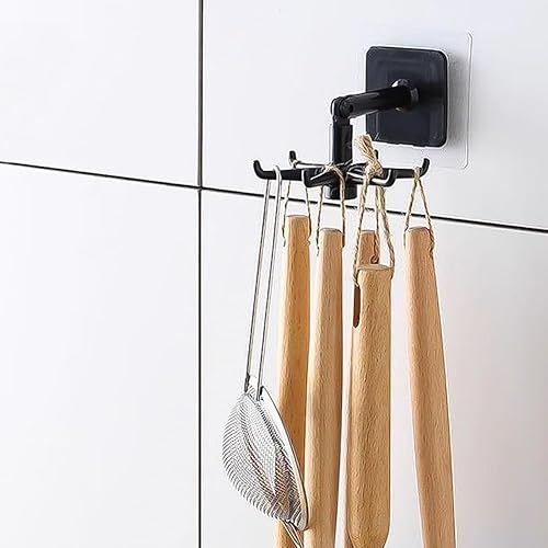 Miniatura 3 de Ganchos de cocina giratorios de 360 , ganchos para utensilios debajo del gabinete, ganchos adhesivos para utensilios de cocina, herramientas, toalla