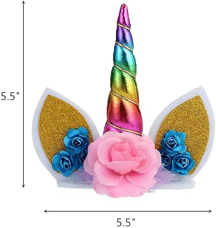 amazon com boqopod rainbow unicorn cake topper handmade unicorn cake decoration for birthday party baby shower and wedding grocery gourmet food