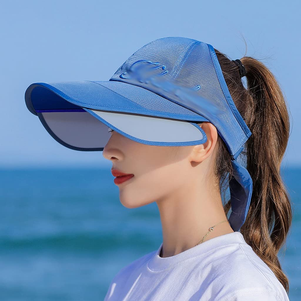 N/A, Sombrero de Sol para Mujer, Gorras con Visera Transpirables para Ciclismo, Gorra de béisbol con Visera escalable para Mujer, Gorra de béisbol con Visera Ancha, Sombreros de Playa