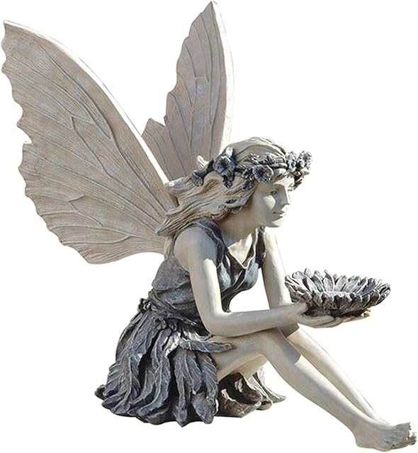 Fairy Garden ornaments outdoor Angel Figure Sculpture Ornaments Resin Statue Decor Antique Resin Craft Sculpture for Garden Lawn Yard Art Porch Patio Home Ornaments