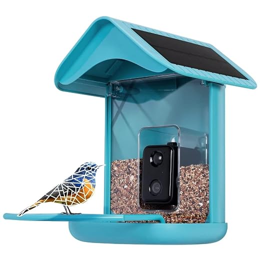 Cuckoo Smart Bird Feeder with Camera, Auto Capture Bird Videos with APP, Motion Detection Solar Charging Bird House for Outdoor use, for Bird Watchers(WiFi 2.4GHz)