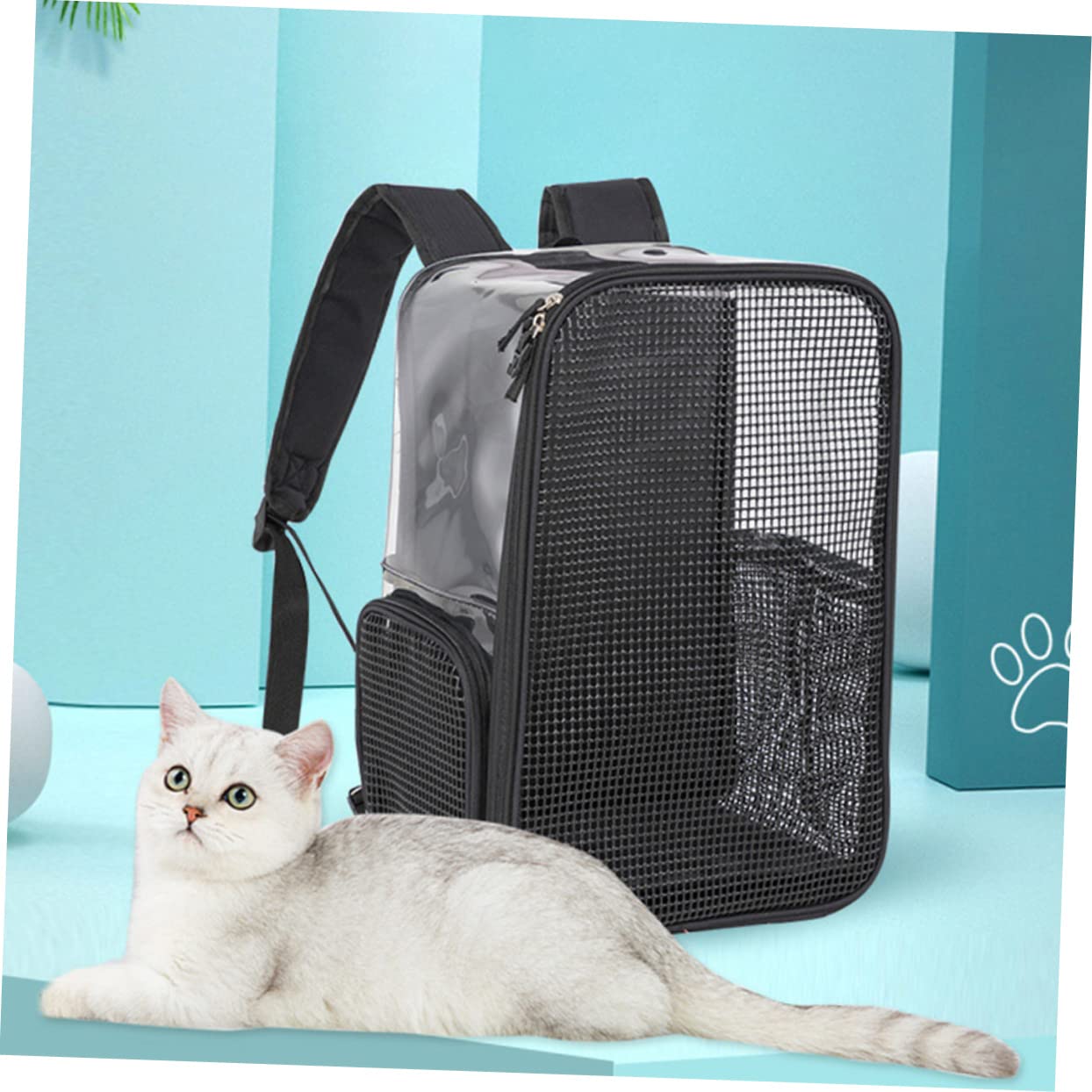 Mipcase Zaino Trasportino per Gatti in Oxford Borsa da Viaggio Traspirante per Animali Domestici per Escursioni all Aperto e Trasporti Facili