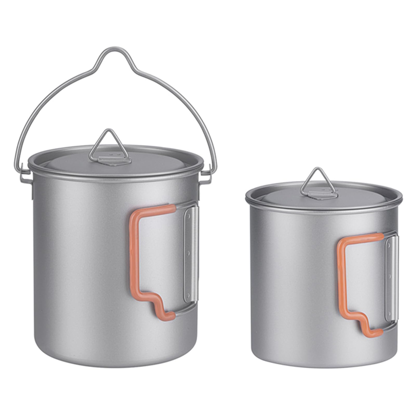Yinhing Stapelbare Reisebecher mit Faltbarem Griff, Platzsparend, Tragbar, Campingbecher, Wärmend, Ideal für Wander- und Outdoor-Abenteuer (450 ml Tasse + 750 ml Topf)