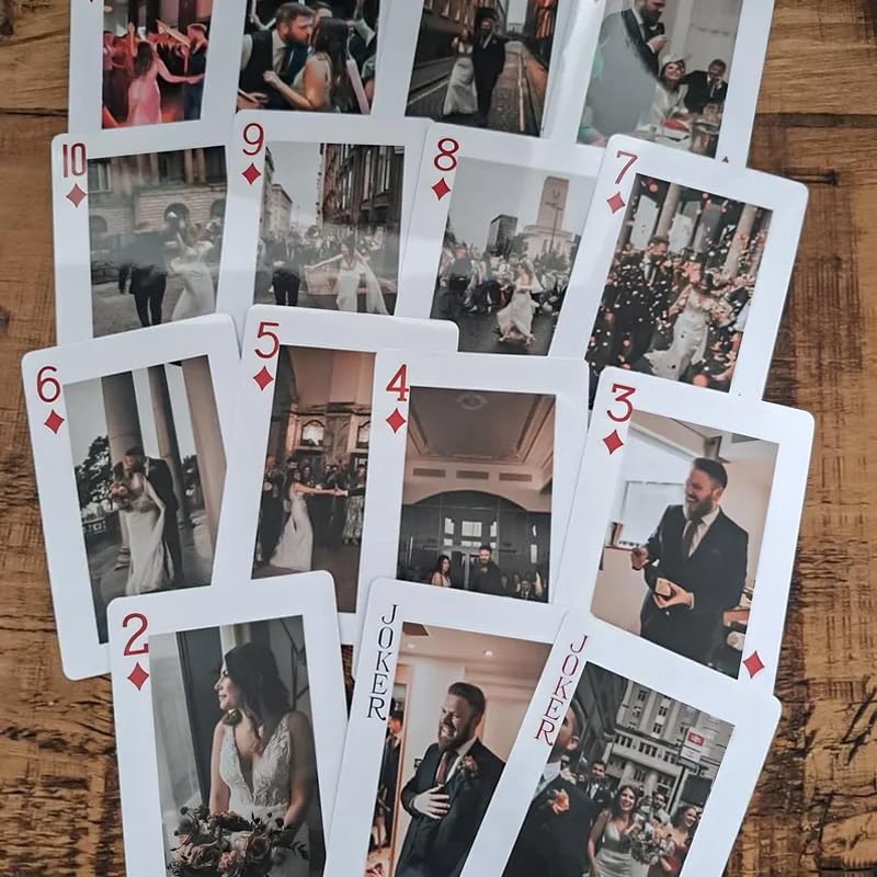 Benutzerdefinierte Paare Fotos Spielkarten 54 Kartendeck Personalisiert mit Ihrem Foto Weihnachten Poker Karte Geschenk für Ihn Hochzeit Gästebuch Alternative – Bild 5