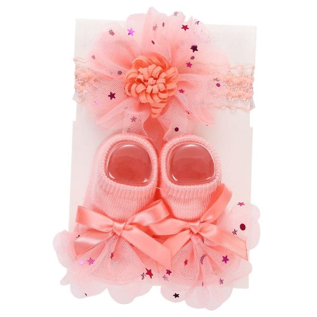SYGA Baby Ribbon Flower Hairband & Shoes Set Soft, Comfortable Fit for Ages 0-6 Month-old’s Ideal for Newborns & Toddlers(Pink) SYGA Baby Ribbon Flower Hairband & Shoes Set Soft, Comfortable Fit for Ages 0-6 Month-old’s Ideal for Newborns & Toddlers(Pink)