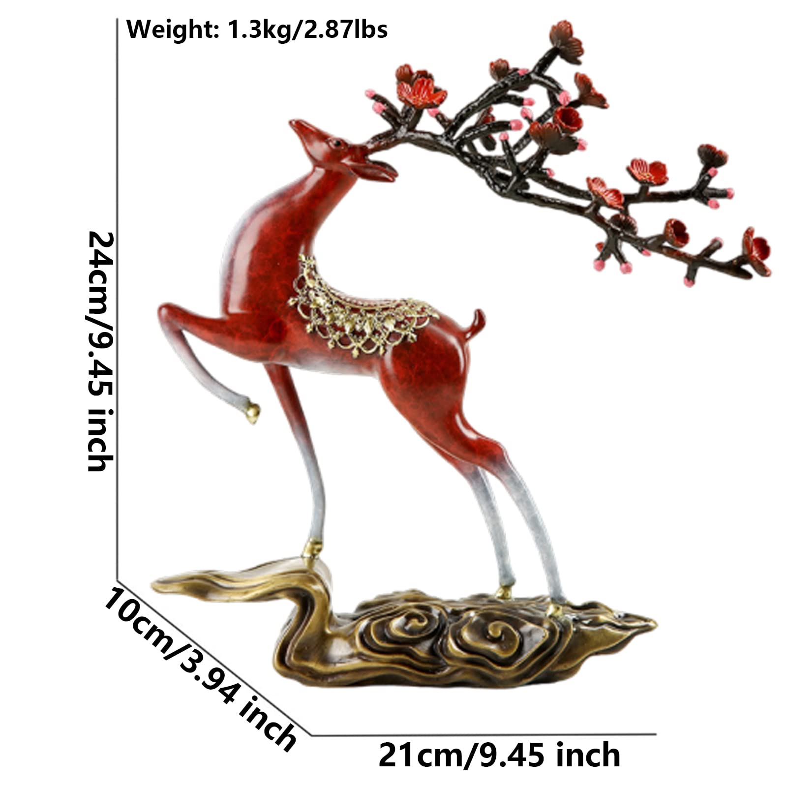 Amazon.co.jp: 大きな真鍮の鹿の像、幸運の鹿の置物ホーム